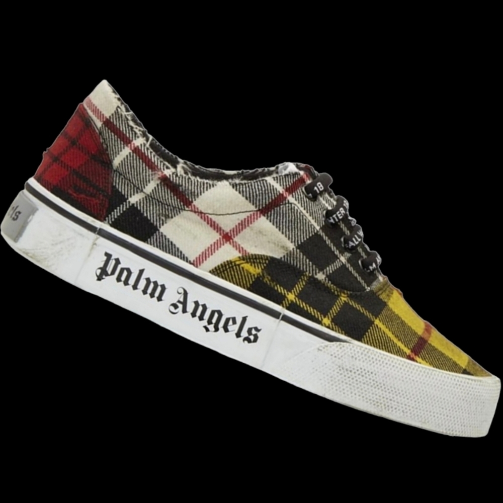 Palm Angels Distresed Multi Plaid Sneakers
